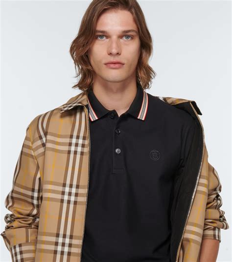 burberry polo mænd|Cotton Polo Shirt in Black .